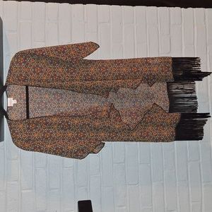 🌞 LulaRoe sheer short-sleeved cardigan with fringe. Size Small - like new